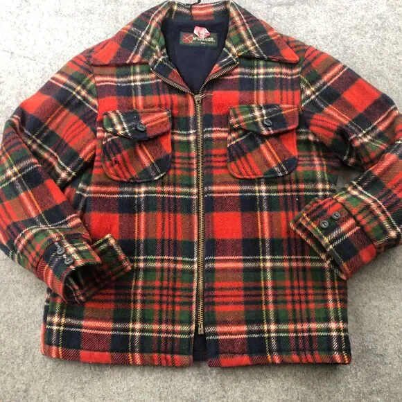 Vintage McGregor Mackinaw Jacket 40 Tartan Plaid hunting Wool Coat Cruiser